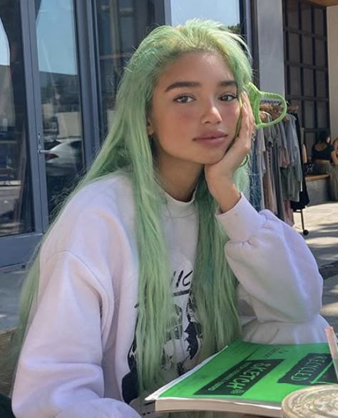 Healthier Hair, Green Hair, A Girl, A Woman, Green, Hair