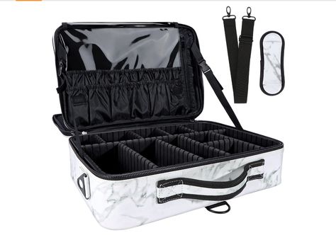 【MARBLE MAKEUP BAG】This large makeup bag is made of waterproof PU leather with marble pattern. Features durable to use and easy to clean. The double-way mental zip is durable and smooth to use. Makeup Suitcase, Big Makeup, Marble Makeup, Skincare Bag, Professional Makeup Case, Makeup Travel Bag, Artist Bag, Brush Organizer, Large Makeup Bag