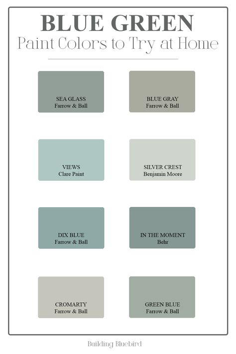 Vintage Blue Green Paint Color, Blue Sage Paint Color, Medium Blue Green Paint Color, Slate Blue Green Paint, Blue Green Interior Paint Colors, Green Blue Wall Color, Blue Green Dining Room Walls, Farrow And Ball Blue Green Paint, Blue Brown Paint Colors