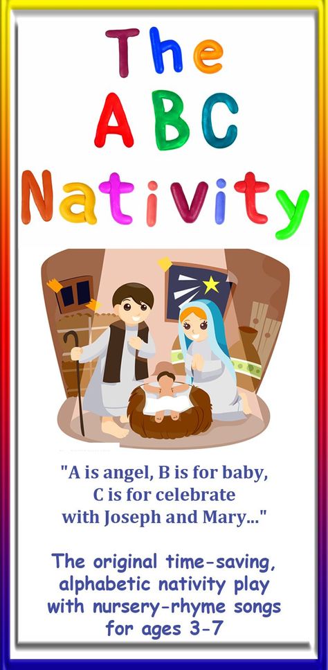 THE ABC NATIVITY: Editable Nativity Play Script, with nursery-rhyme inspired songs for a super-simple Nativity performance. Ages 3-7. #Nativity #NativityPlay #NativityPlayScript http://www.learn2soar.co.uk/christmas-nativity-plays/the-abc-nativity-preschool-infant-play Nativity Preschool, Christmas Plays For Kids, Preschool Christmas Songs, Christmas Concert Ideas, Christmas Skits, Christmas Plays, Infant Play, Christmas Songs For Kids, Simple Nativity