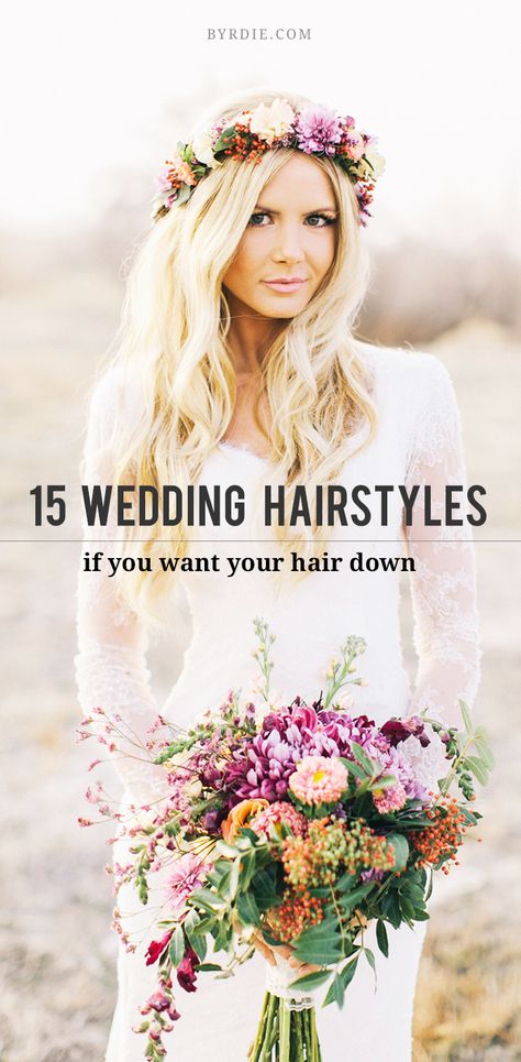 15 gorgeous ways to wear your hair down for your wedding // #bridal #beauty Flowers In Her Hair, Best Wedding Hairstyles, Hair Down, Bridal Beauty, Wedding Hair And Makeup, Wedding Beauty, Wedding Looks, Down Hairstyles, Bridesmaid Hair