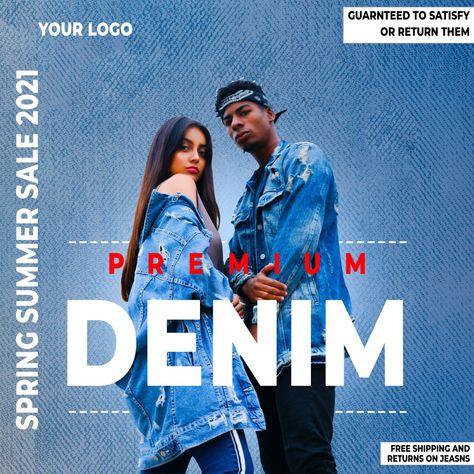 Denim Social Media Post, Denim Campaign, Overalls Shorts, Denim Overalls Shorts, Denim Wear, Social Media Banner, Denim Jacket Men, Banner Ads, Denim Overalls