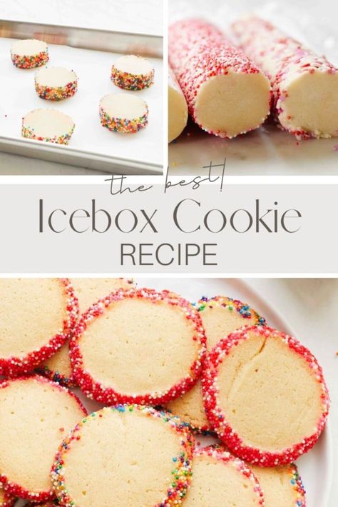 10 Cup Cookies, Freezer Cookie Dough, Refrigerator Cookies Recipes, Icebox Cookie Recipe, Freezer Cookies, Refrigerator Cookies, Holiday Food Gifts, Refrigerated Cookie Dough, Icebox Cookies