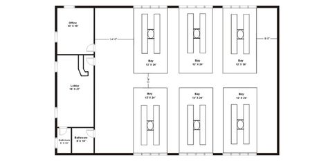 Mechanic Shop Floor Plans, Car Workshop Design Layout, Auto Body Shop Layout, Shop Floor Plans, Auto Repair Shop Design Floor Plan, Car Showroom Plan, Shop Floor Plan, Popular Mechanics Plans, Shed Floor Plans