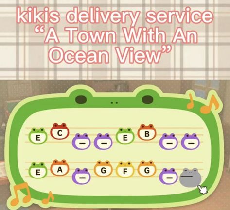 Animal Crossing Kiki Delivery Service, Acnh Kiki Delivery Service, Acnh Tunes, Acnh Designs, Kiki Delivery, Kiki's Delivery Service, Delivery Service, Ocean View, Animal Crossing