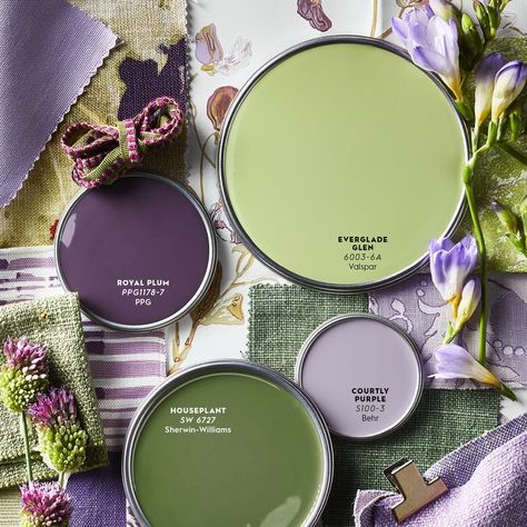 Lavender And Green Color Palette, Portuguese Bedroom, Apartment Paint, Calming Color Palette, Earthy Palette, Purple Bedroom, Purple Rooms, Color Schemes Colour Palettes, Home Inspo