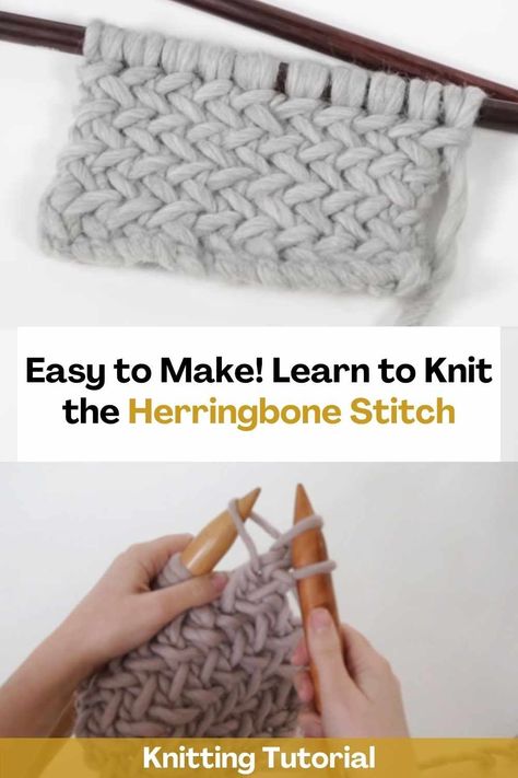 By watching this video tutorial you can learn to knit the herringbone stitch. This is a perfect stitch for interior projects, like blankets. All you need to know is how to knit, how to purl and how to slip stitches. In addition, the creator of this video will teach you how to knit this stitch step by step to make it even easier for you to learn it. Start a new knitting project using this beautiful stitch. It is super easy to learn and will add an incredible touch to any project you start... Herringbone Knit Stitch Tutorial, Different Rib Knitting Stitches, Broken Rib Stitch Knitting, How To Fix A Dropped Stitch In Knitting, How To Purl, Herringbone Stitch Tutorial, Herringbone Stitch Knitting, Stitch Step By Step, Alter Knit Stitch Dictionary