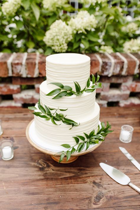 3 Tier Wedding Cake With Greenery, Single Tier Wedding Cake With Greenery, Wedding Cake Simple Eucalyptus, Cake Greenery, Greenery Wedding Cake Eucalyptus, Simple Eucalyptus Wedding Cake, 2tier Wedding Cake Simple, Three Tier Wedding Cakes, Small Wedding Cake With Greenery