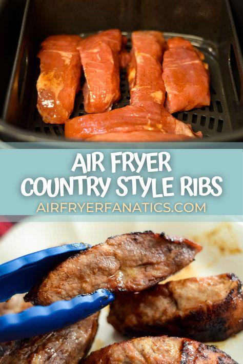 Air Fryer Country Style Ribs, Ribs Air Fryer, Boneless Ribs Recipe, Country Style Ribs Recipe, Air Fryer Recipes Ribs, Boneless Pork Ribs, Ninja Cooking System Recipes, Country Style Pork Ribs, Air Fryer Baked Potato