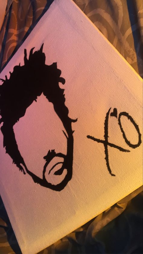 #xo #explore #theweeknd Xo Painting, The Weeknd Painting, Kiss Land, Canvas Painting Designs, Painting Inspo, Rhinestone Art, Painting Designs, Diy Canvas Art Painting, The Weeknd