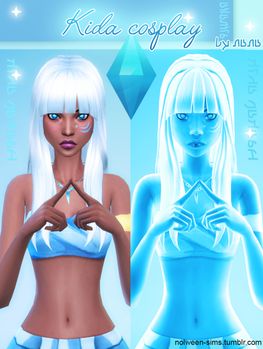 Kida  Hair and outfit Kida Atlantis Sims 4 Cc, Sims 4 Kida Atlantis, Sims 4 Disney Cc, Sims 4 Hairstyles Cc, Disney Princess Kida, Sims 4 Hairstyles, Lilo Dress, Kida Disney, Uraraka Cosplay