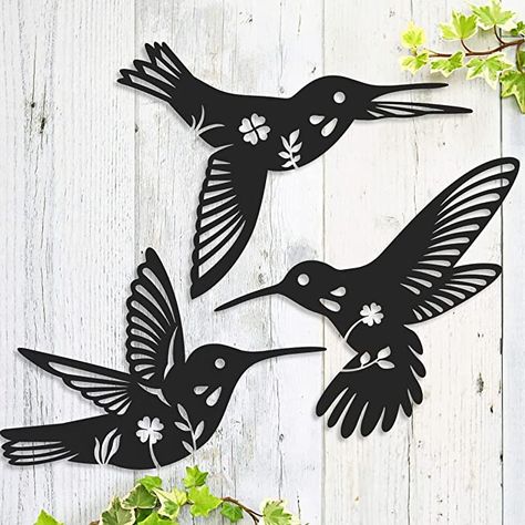 Daogtc Metal Hummingbird Wall Art Decor-Black Metal Wall Art,Bird Wall Sculpture for Home Kitchen Patio Bedroom Living Room Bathroom(3 Pack) Metal Hummingbird, Wrought Iron Wall Decor, Metal Bird Wall Art, Metal Butterfly Wall Art, Hummingbird Wall Art, Black Metal Wall Art, Kitchen Patio, Iron Wall Decor, Butterfly Wall Decor