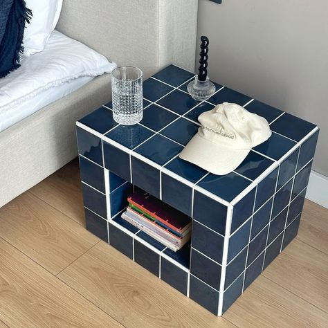 Tiled Side Table, Retro Grid Design products are %100 handmade which creates a modern atmosphere in living spaces. This product can be used as bookshelf, side table, accent table, nightstand, and product displayer in a store. ATTENTION! Since the product is entirely handmade, there may be minor workmanship errors and have minor size differences. This product is also not suitable for outside usage, especially in colder temperatures. Bookshelf Side Table, Table Retro, Tiled Coffee Table, Future Apartment Decor, Tile Table, Table Nightstand, Apartment Decor Inspiration, Cute Room Decor, Grid Design