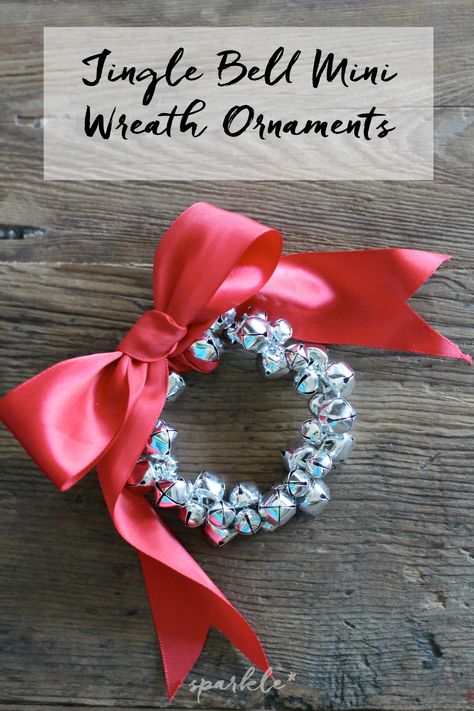 Mini jingle bell wreath ornaments Quick Diy Christmas Gifts, Bell Crafts, Jingle Bell Wreath, Jingle Bell Crafts, Sparkle Crafts, Vintage Christmas Sign, Bell Wreath, Wreath Ornaments, Mini Wreath