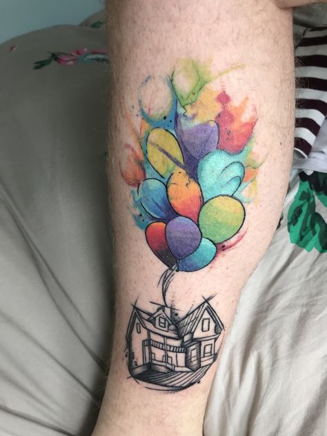 Pixar Up Tattoo, Disney Pixar Tattoos, Disney Up Tattoo, Up Movie Tattoo, Pixar Tattoos, Disney Sleeve Tattoos, Up Pixar, Quote Tattoos Girls, Tattoo Quotes About Life