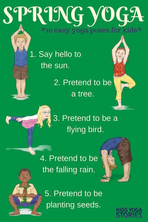 10 Easy Spring Yoga Poses for Kids - to celebrate spring through movement | Kids Yoga Stories Preschool Yoga, Yoga Poses For Kids, Spring Yoga, Yoga Kids, Childrens Yoga, Yoga Story, Kids Yoga Poses, Easy Yoga Poses, Yoga Posen