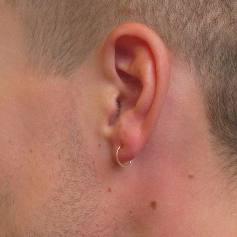 Guys Ear Piercings, Men's Piercings, Mens Earrings Hoop, Tragus Piercing, Daith Piercing, Gauged Earrings, Men Earrings, Sterling Silver Mens, Sterling Silver Hoop Earrings