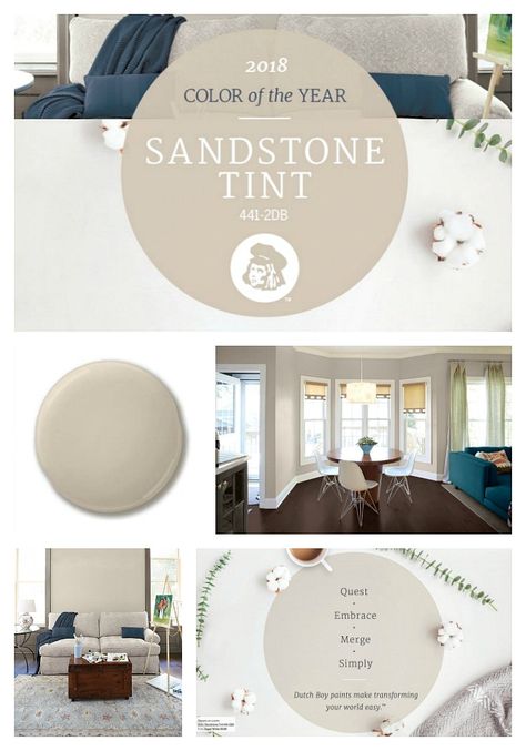 2018 Color of the Year from Dutch Boy Paints called Sandstone Dutch Boy Paint, Behr Paint Colors, Cabinet Paint, Room Paint Colors, Dark Interiors, Interior Paint Colors, Paint Colors For Living Room, House Paint Exterior, Living Room Colors