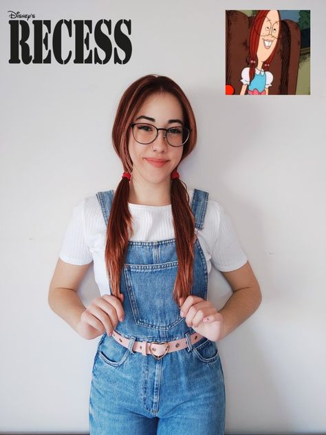 Recess Gretchen Cosplay Disney cartoon animated character friends costume idea Halloween insta→ Nasia.koko Recess Gretchen Costume, Recess Halloween Costumes, Recess Costumes, Simple Cartoon Characters, Costumes 2024, Cosplay Disney, Friend Costumes, Disney Cosplay, Casual Cosplay