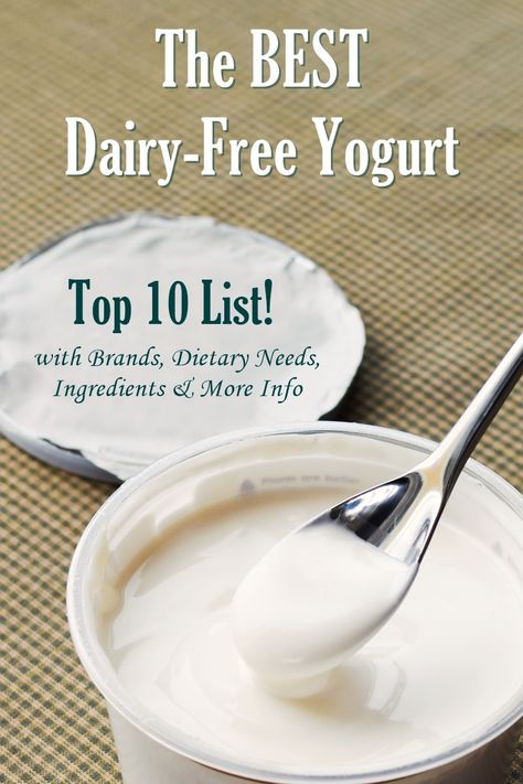 The 10 Best Dairy-Free Yogurt Brands - all vegan, carrageenan-free, and gluten-free with nut-free, soy-free, coconut-free, paleo, unsweetened, and organic options! Paleo Yogurt, Dairy Free Yogurt Recipe, Dairy Free Lunch, Yogurt Brands, Dairy Free Pizza, Dairy Free Smoothies, Dairy Free Cake, Breakfast Low Carb, Dairy Free Dinner