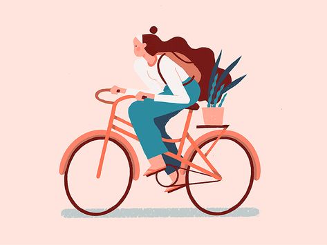 Bicycle Illustration, Cycling Girl, Bike Drawing, Bike Illustration, Procreate Ipad Art, Bike Photography, Motion Design Animation, Animation Design, Kids Ride On