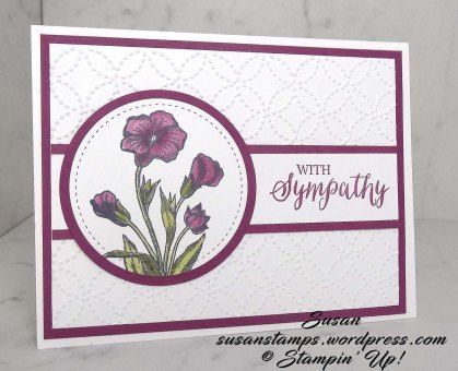 Lovely Sympathy Card Stampin Up Sympathy Cards, Sympathy Cards Handmade, Color Challenge, Embossed Cards, Sympathy Card, Butterfly Cards, Stamping Up Cards, Get Well Cards, Card Sketches