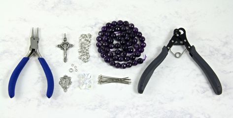 How To Make A Rosary | Beadphoria™ Diy Rosary Necklace, Make A Rosary, Anglican Prayer Beads, Rosary Beads Necklace, Rosary Jewelry, Silver Rosary, Christmas Apartment, Creative Friends, Fallen In Love