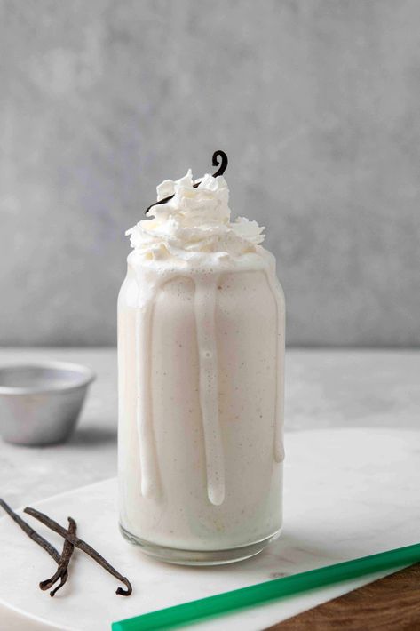 This homemade Starbucks vanilla bean creme frappuccino blended beverage recipe requires no ice cream. Just a handful of simple ingredients. Vanilla Frappuccino Recipe, Vanilla Bean Frappuccino Recipe, Starbucks Vanilla Frappuccino, Starbucks Vanilla Bean, Vanilla Bean Frappuccino, Starbucks Vanilla Bean Frappuccino, Matcha Frappuccino, Vanilla Bean Frappe, Starbucks Frappuccino Recipe