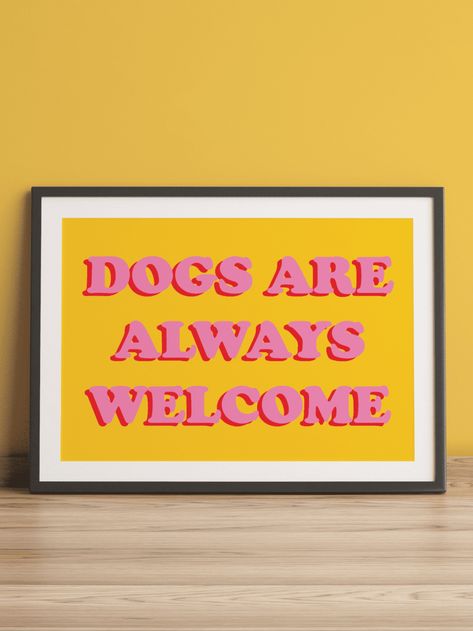 You need this welcoming dog quotes print to add a burst of vibrancy and personality into your home. This hallway decor print will let all the dogs know they're welcome any time! A unique new homeowner gift that will put a smile on their faces. Welcome Quotes, Welcome Home Decorations, Iron Door Design, Homeowner Gift, New Homeowner Gift, Entryway Wall, Puppy Gifts, Iron Door, Hallway Decor