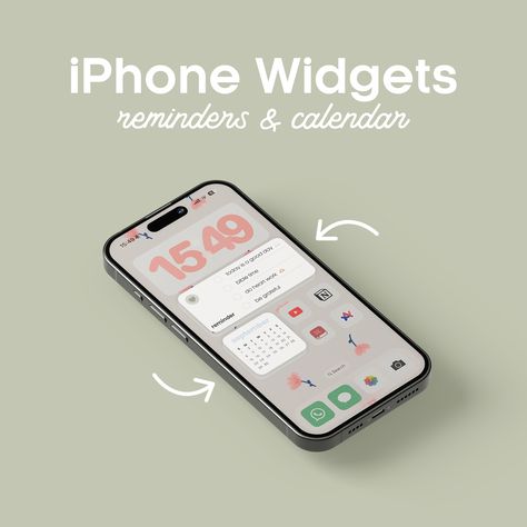 iPhone Widgets: Reminders & Calendar Calendar Widget Icon, Ios Calendar, Calendar Widget, Iphone Widgets, Wallpapers Widgets, Widget Icon, Digital Planning, Phone Stuff, Ios