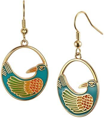 Laurel Burch Jewelry Nile Bird Earrings Multicolor Bird Design Earrings For Gift, Tucan Earrings, Laurel Burch Earrings, Multicolor Bird Design Jewelry, Laurel Burch, Hammered Metal, Bird Earrings, Old Coins, Jewelry For Her