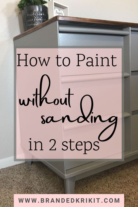 Best Paint To Refinish Furniture, How To Paint Over Painted Furniture, How To Paint Wood Without Sanding, How To Sand And Paint Furniture, Diy Bedroom Furniture Makeover Paint, Repaint Old Furniture, Diy Repainting Furniture Wood, Refinishing Furniture Color Ideas, Repaint Particle Board Furniture