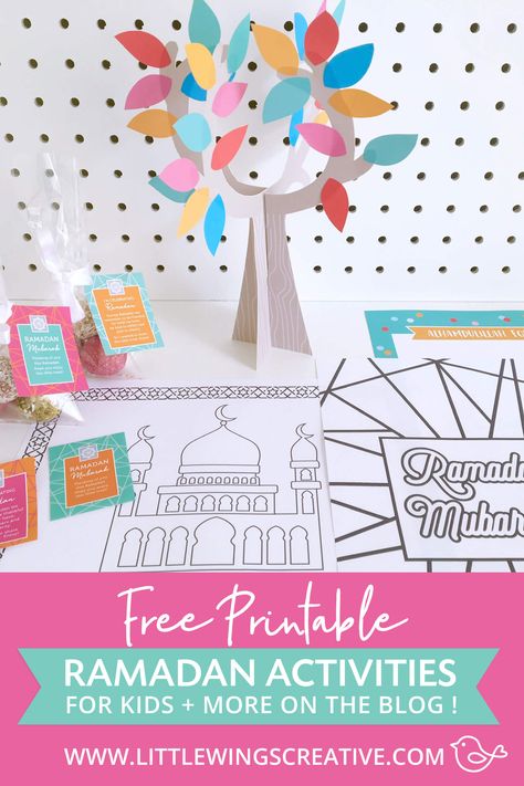 Get your Free Printable Ramadan Activities for kids on our blog. #ramadan #islam #muslim Ramadan Activities For Kids, Ramadan Printables, Islamic Kids Activities, Ramadan Kids, Ramadan Activities, Ramadan Crafts, For Ramadan, Muslim Kids, Idul Fitri