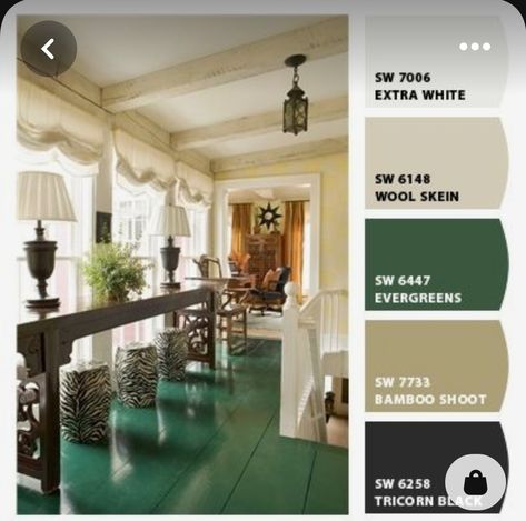 Green Wood Floor, Green Painted Floors, Painted Wood Floors, Green Floor, Painted Floor, Green Flooring, House Color Schemes, International Design, Colour Chart