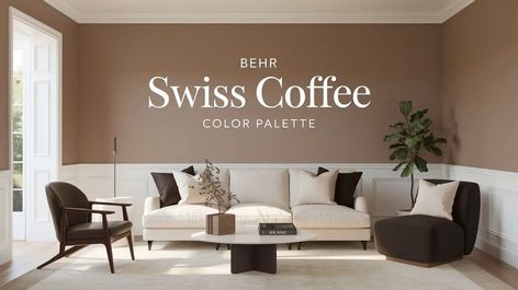 Coffee With Cream Behr Paint, Swiss Coffee Behr Living Room, Cream Wall Paint Living Rooms, Behr Swiss Coffee Color Palette, Trim Colors For Swiss Coffee, Behr Swiss Coffee Walls Master Bedrooms, Behr Swiss Coffee Cabinets, Behr Swiss Coffee Walls With White Trim, Swiss Coffee Walls With White Trim