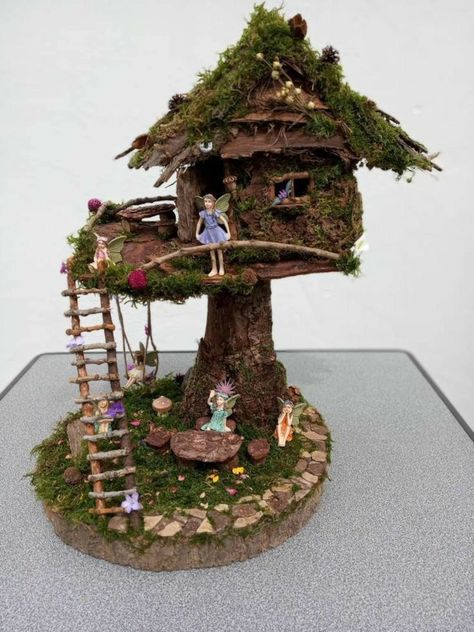 Fairy Garden Pots, Indoor Fairy Gardens, Fairy Tree Houses, Fairy Garden Furniture, Clay Fairy House, Fairy House Diy, Fairy Garden Designs, Fairy Garden Crafts, Fairy Furniture