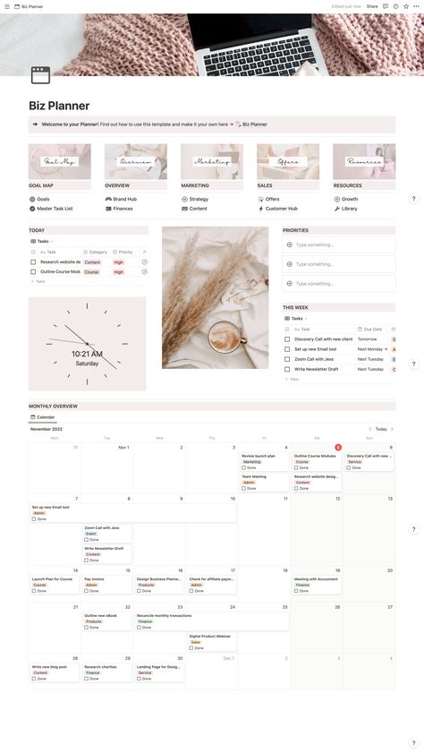 Notion Business Planner Social media planner Content Creation Notion Template, Notion Beginner, Planner Template Canva, Social Media Planner Template, Notion Business, Study Planner Free, Notion Inspo, Notion Ideas, Life Planner Organization