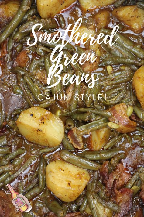 Green Beans Potatoes And Ham, Green Beans With Potatoes, Types Of Bellies, Green Beans Potatoes, Smothered Green Beans, Potatoes And Ham, Beans Potatoes, Southern Family, Beans And Potatoes