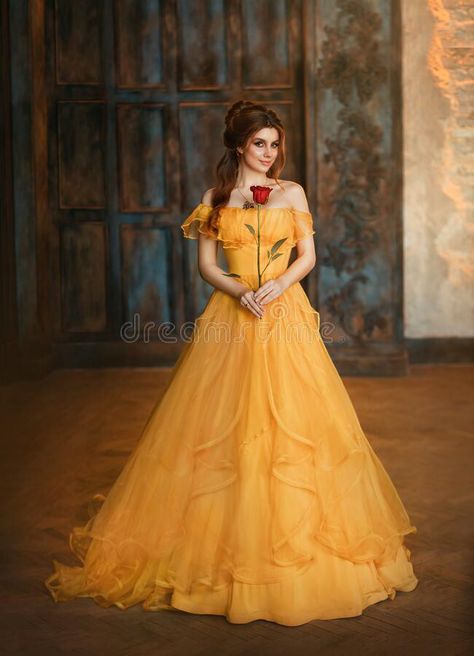 Belle Prom Dress, Yellow Ballgown, Belles Dress, Flower Red Rose, Beauty And The Beast Dress, Princess Belle Dress, Belle Gown, Beauty And Beast Wedding, Belle Dresses