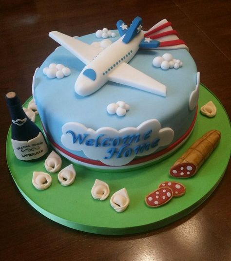 Cake For Welcome Home, Welcome Back Cake Ideas, Welcome Home Cake Design, Welcome Home Cake Ideas, Welcome Back Cake, Aeroplane Cake, Welcome Home Cake, Back Cake, Welcome Home Cakes