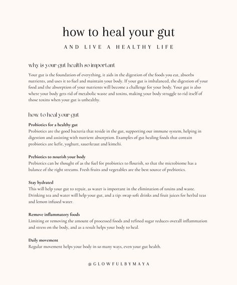 how to heal your gut • a short post on how to heal your gut to become the healthiest version of you #healing #selflove #health #highestvibration #highestself • glowfulbymaya Healing My Gut Health, How To Heal Your Gut Naturally, How To Heal Gut Health, Healing Gut Health, How To Heal Your Gut, Gut Health Aesthetic, Heal My Gut, Heal Gut, Healing The Gut