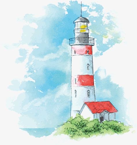 watercolor,Hand Painted,color,Illustration illustration,landscape,sky,Sea,lighthouse,Background material,lighthouse vector Watercolor Lighthouse, Lighthouse Drawing, Lighthouse Painting, Lighthouse Art, Sea Landscape, Watercolor Paintings For Beginners, Landscape Watercolor, Watercolor Projects, Japon Illustration