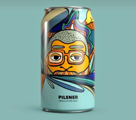 Beer Can Design Illustrations, Beast Illustration, Beer Label Illustration, Wine Package, Logo Design Coffee, Column Wraps, Fizzy Drinks, Beer Label Design, Juice Packaging