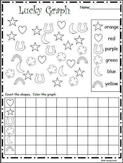 Printable Worksheets and Activities — Made By Teachers March Kindergarten Worksheets, March Worksheets, Kindergarten Graphing, St Patricks Activities, Kindergarten March, Coloring Materials, Graph Worksheet, Spring Worksheets, March Math