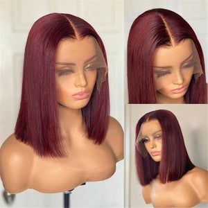 Burgundy Bob Wig, 99j Bob, Bob Pendek, Burgundy Bob, Straight Hair Highlights, Highlight Bob, Straight Weave Hairstyles, Corte Bob, Bob Lace Front Wigs