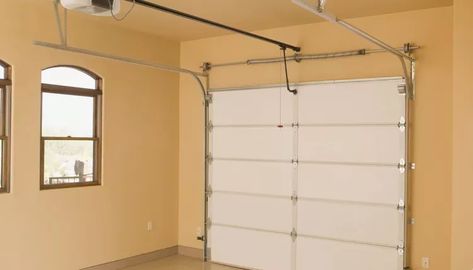 How to Temporarily Convert a Garage to a Guest Bedroom Painted Garage Walls, Garage Redo, Garage To Living Space, Overhead Garage Door, Converted Garage, Garage Room, Painted Concrete Floors, Garage Renovation, Garage Bedroom