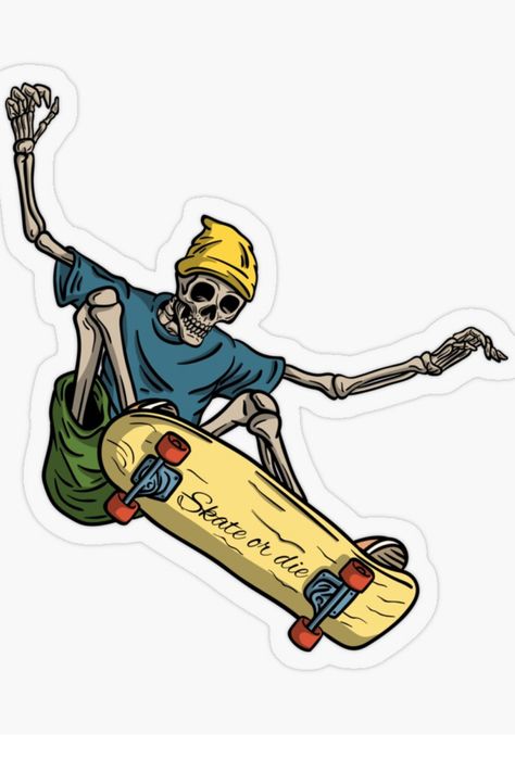 Surf Stickers, Skate Stickers, Skeleton Sticker, Ed Design, Stickers Design, Frankenstein Halloween, Skateboard Stickers, Skateboarder, Halloween Stickers