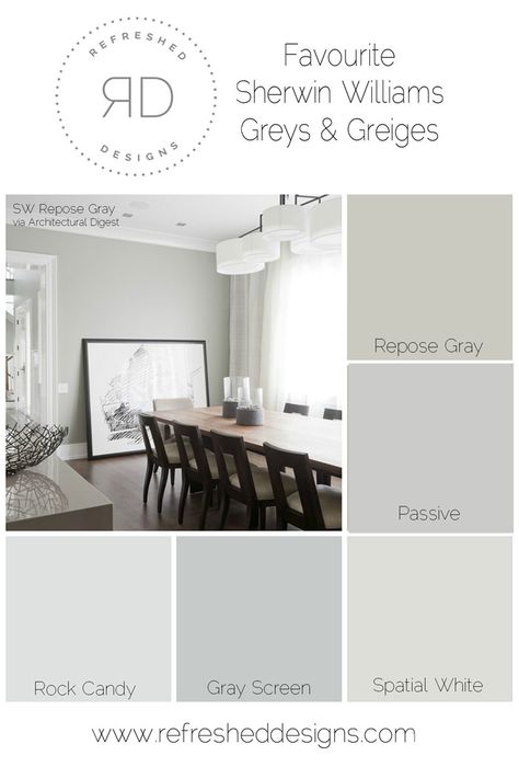 Perfect Grey Paint, Repose Gray Sherwin Williams, Interior Paint Colors Schemes, Repose Gray, Living Room Warm, Grey Paint, Home Paint, Grey Paint Colors, Paint Color Ideas