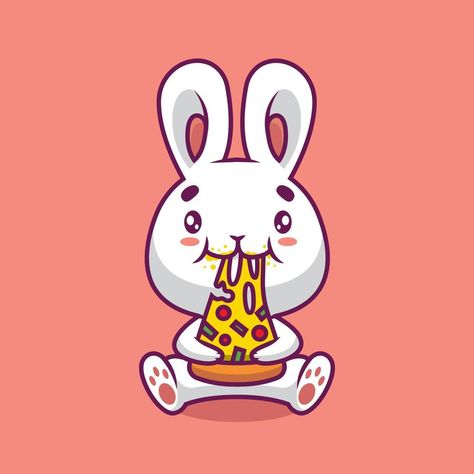 Cute rabbit eating pizza cartoon illustration Pizza Cartoon, Rabbit Eating, Eating Pizza, Cute Rabbit, Cartoon Illustration, Vector Art, Vector Free, Pizza, Clip Art