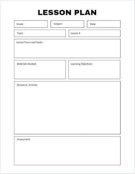 the lesson plan is shown in black and white Free Weekly Planner Templates, Preschool Weekly Lesson Plans, Free Weekly Planner, Weekly Lesson Plan Template, Instructional Planning, Lesson Plan Template Free, Tutoring Business, Report Card Comments, Reading Lesson Plans